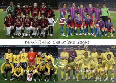 milan barca arsenal and villareal